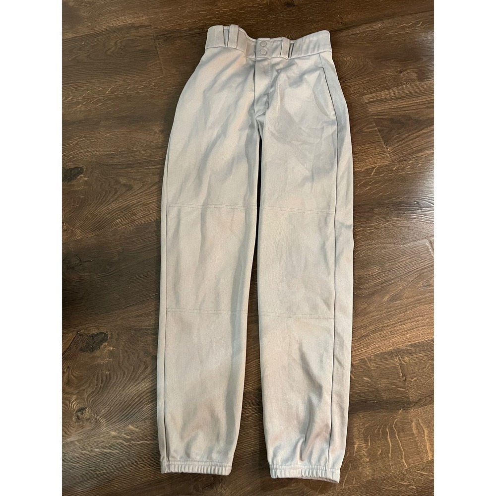 Wilson Baseball Pants Gray Youth Small Elastic Bottom Double Knee Athletic S